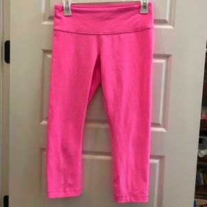 Size 6 Neon Pink Lululemon Crop Pants